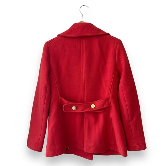 J. Crew Majestic Wool Peacoat 49360 Red Orange Double Breasted Jacket 10 Women’s - Picture 6 of 8